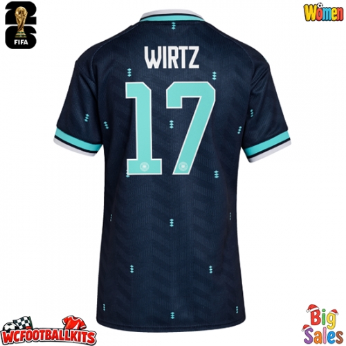 Germany Florian Wirtz #17 Replica Away Stadium Shirt for Women World Cup 2026 Short Sleeve